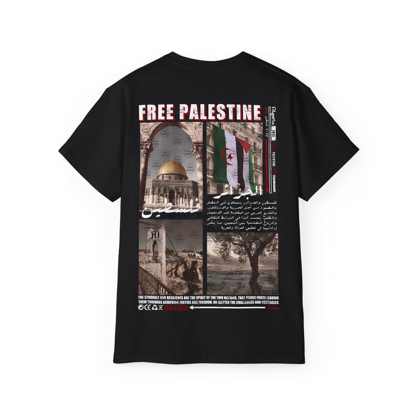 Palestine & Algeria T-shirt فلسطين الجزائر 🇩🇿 🇵🇸