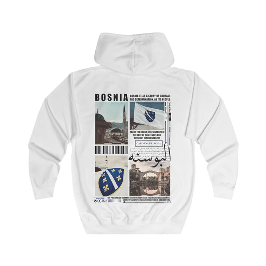 Bosnia Zip Hoodie black/white  البوسنه