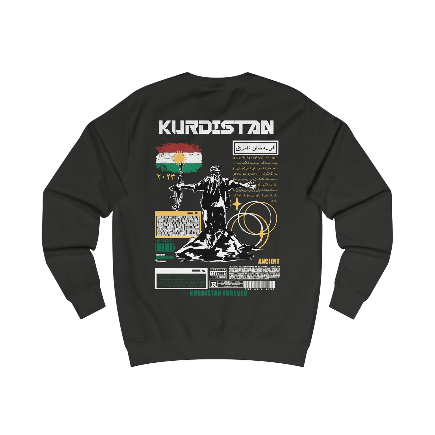 kurdistan black/white Sweatshirt. كردستان .