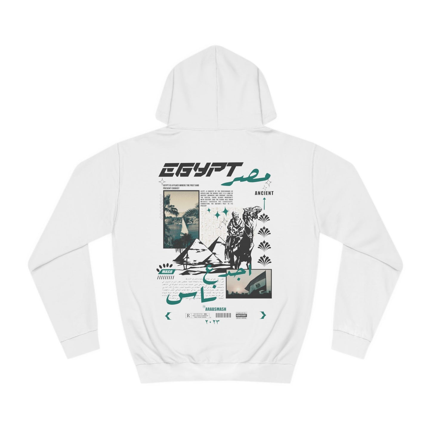 Egypt pyramids block / white Hoodie. الاهرامات .