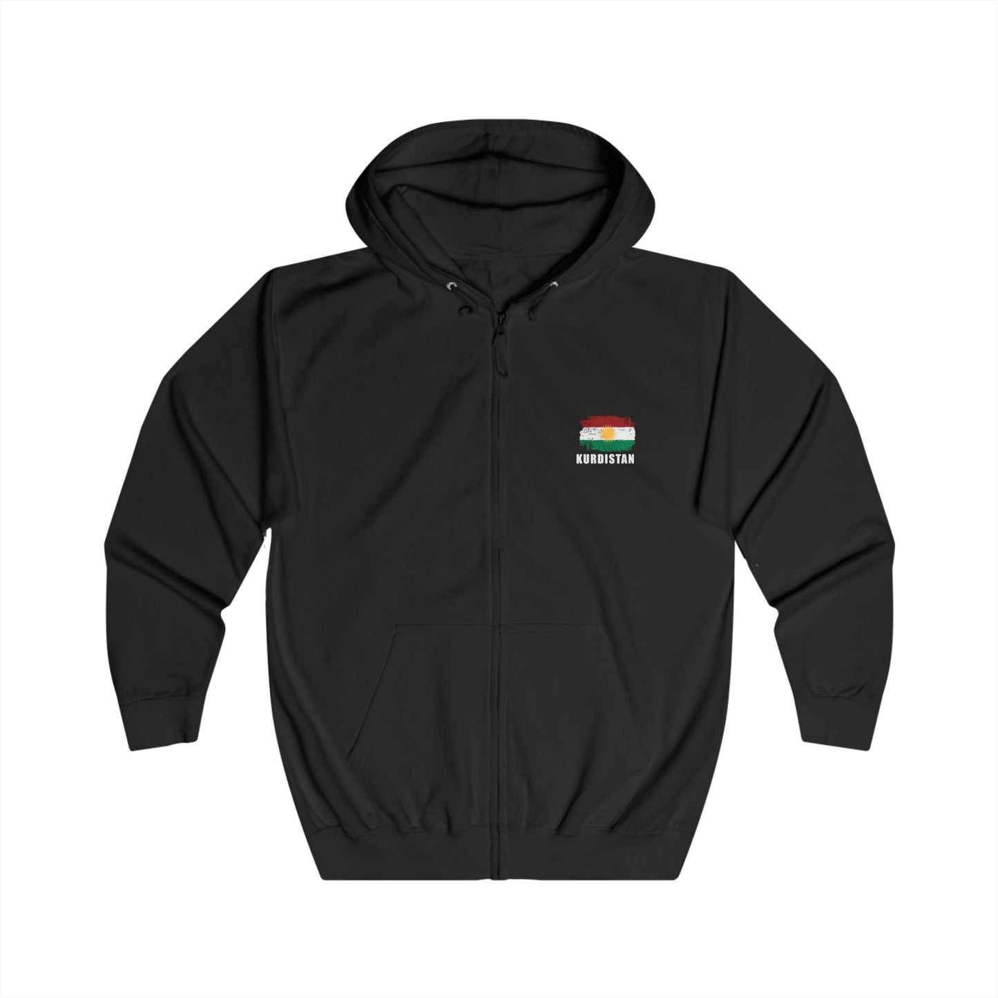 Kurdistan black/white Zip Hoodie. كردستان .