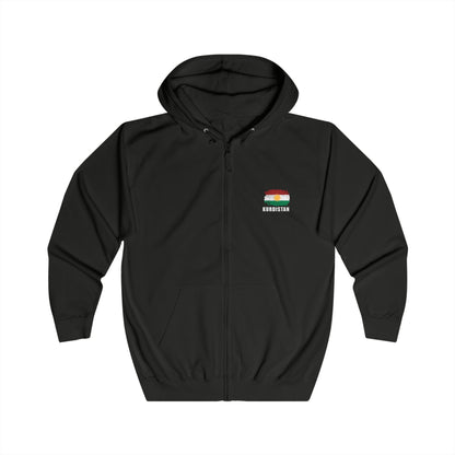 Kurdistan black/white Zip Hoodie. كردستان .