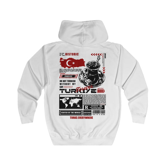 Türkiye Zip Hoodie black/white. تركيا .