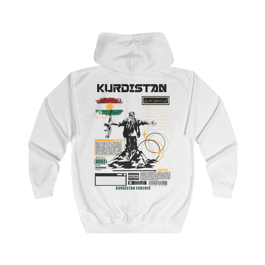 Kurdistan black/white Zip Hoodie. كردستان .