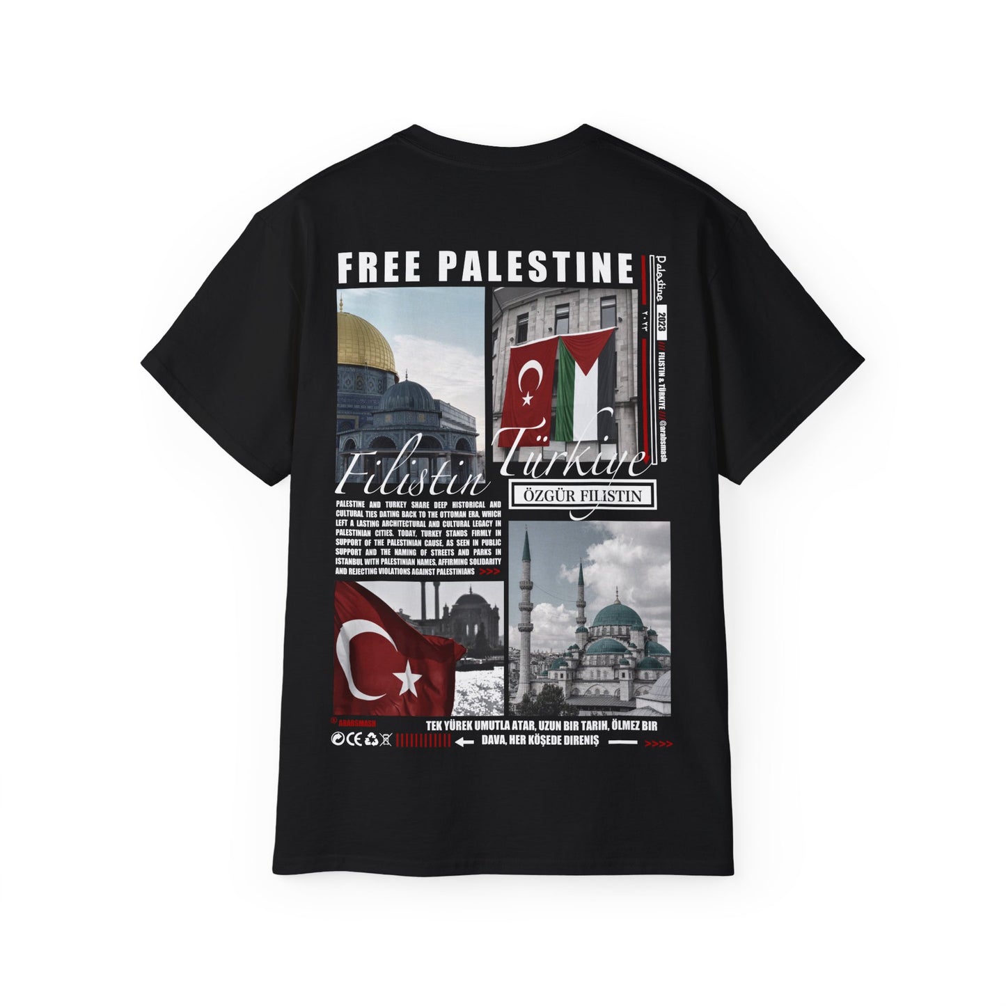 Turkey & Palestine Tee Türkiye 🇹🇷 فلسطين 🇵🇸