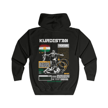 Kurdistan black/white Zip Hoodie. كردستان .