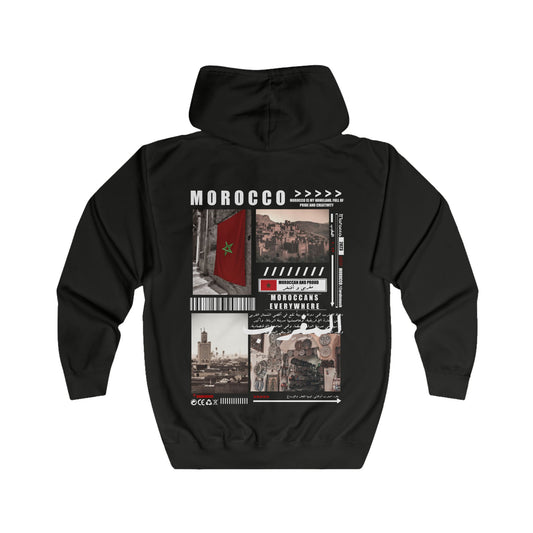 Marokko Zip Hoodie. المغرب ٢