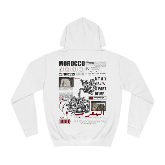 Sweat à capuche Maroc noir/blanc. المغرب . 