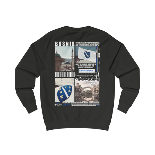 Bosnia Sweatshirt black / white . البوسنه