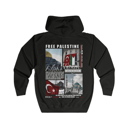 Turkey & Palestine Zip Hoodie Türkiye 🇹🇷 Palestine 🇵🇸