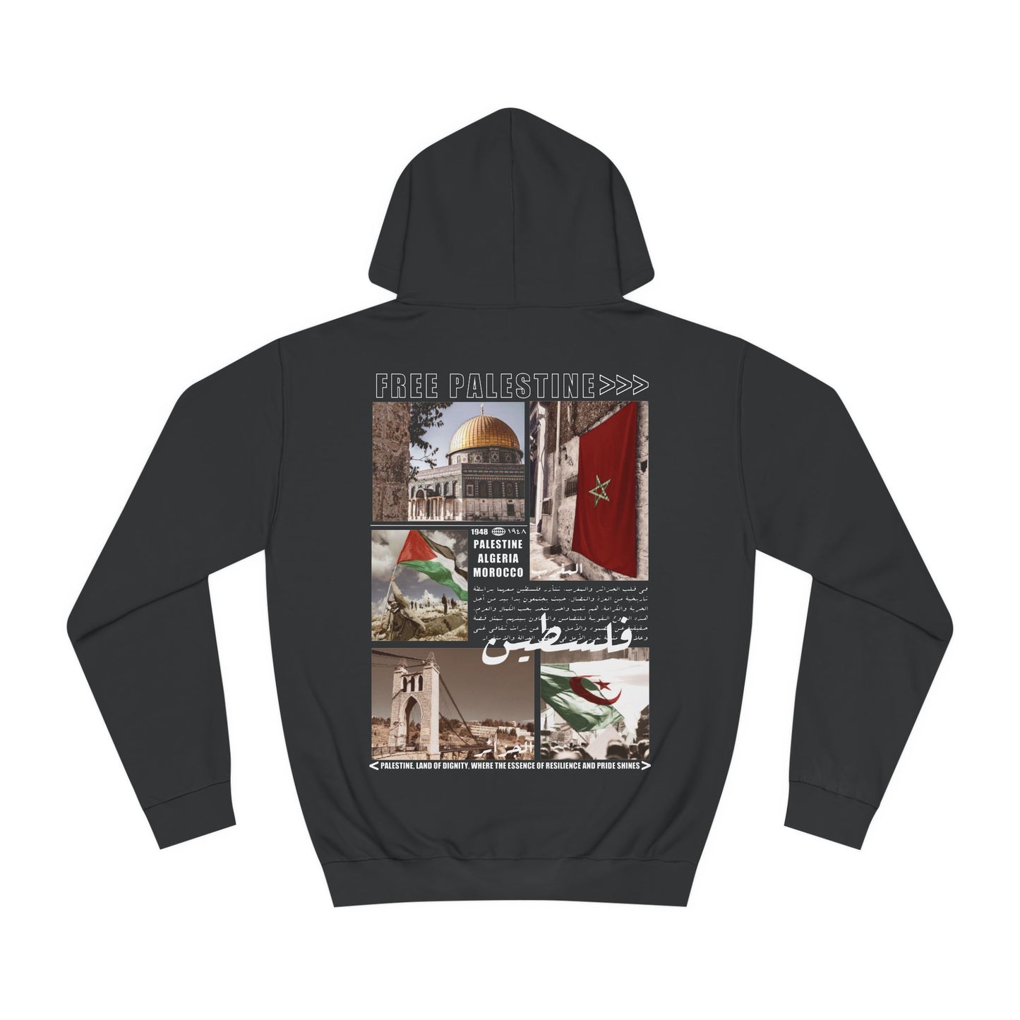 Palestine , Algeria , Morocco Hoodie 🇩🇿 🇲🇦 🇵🇸 فلسطين المغرب الجزائر