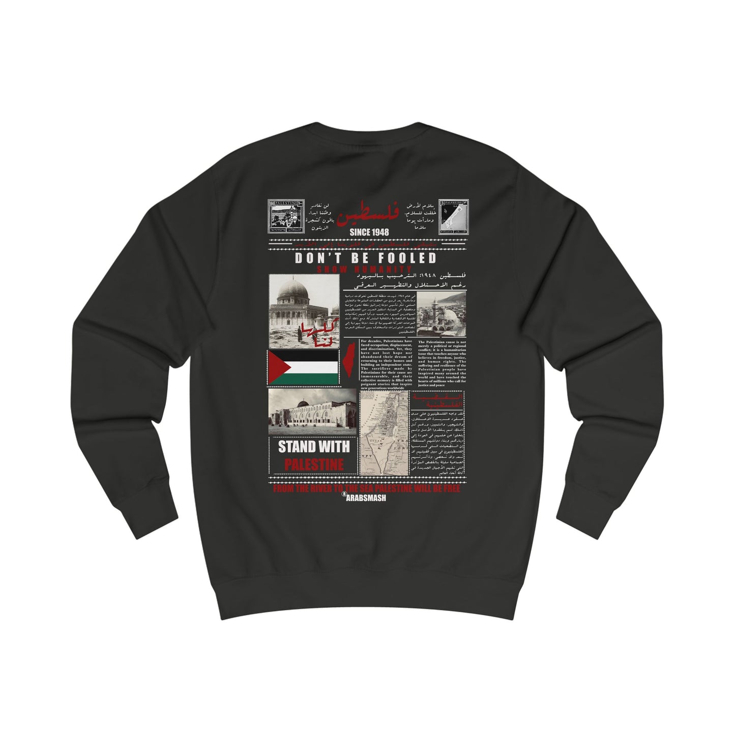 History of Palestine Sweatshirt black / white 🇵🇸 فلسطين