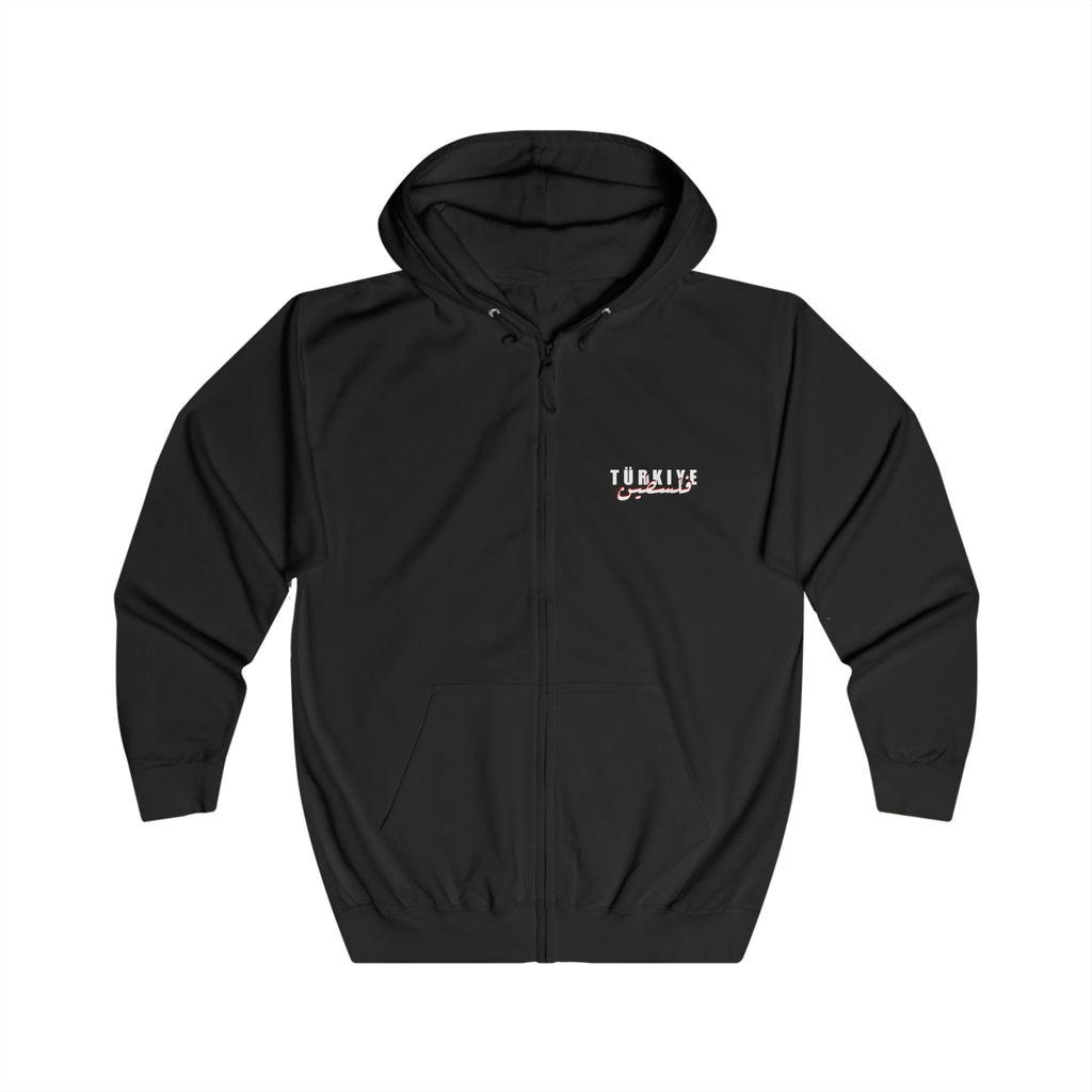 Turkey & Palestine Zip Hoodie Türkiye 🇹🇷 Palestine 🇵🇸