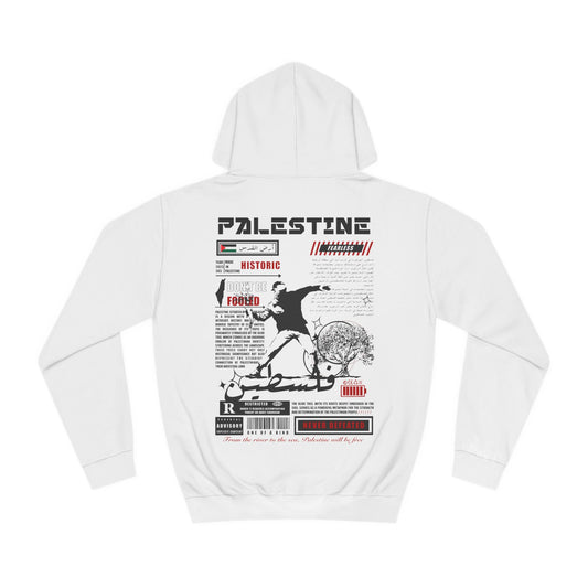 Sweat à capuche Palestine noir/blanc. فلسطين . 