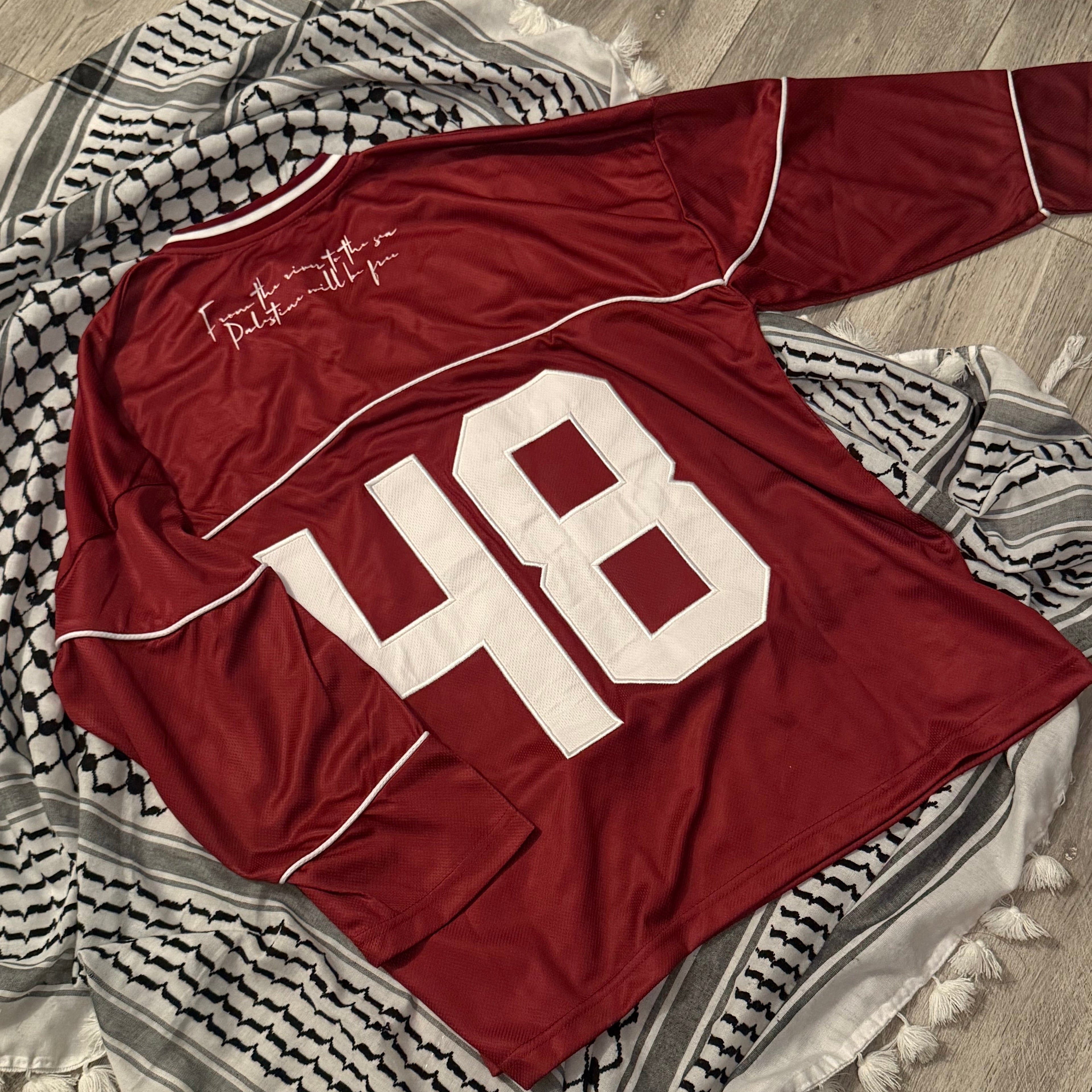 PALESTINE (burgundy red) Long sleeve jersey
