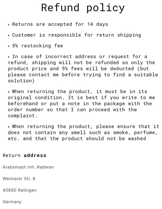 Customer is responsible for return shipping 📦